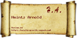 Heintz Arnold névjegykártya